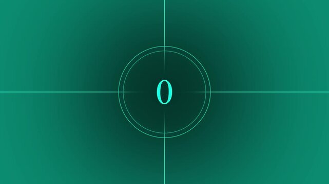 Digital countdown timer animation, green hud style motion for broadcast intro and cinematic opener motion broadcast