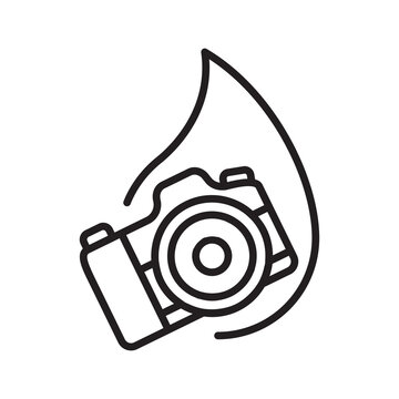 Waterproof camera drop protection line icon