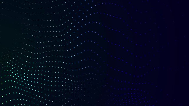 abstract green blue background with wave grid lines flow animation, futuristic ai technology and science stream social media motion background