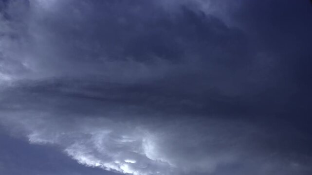Time-lapse of converging storm clouds rapidly forming before a severe thunderstorm.