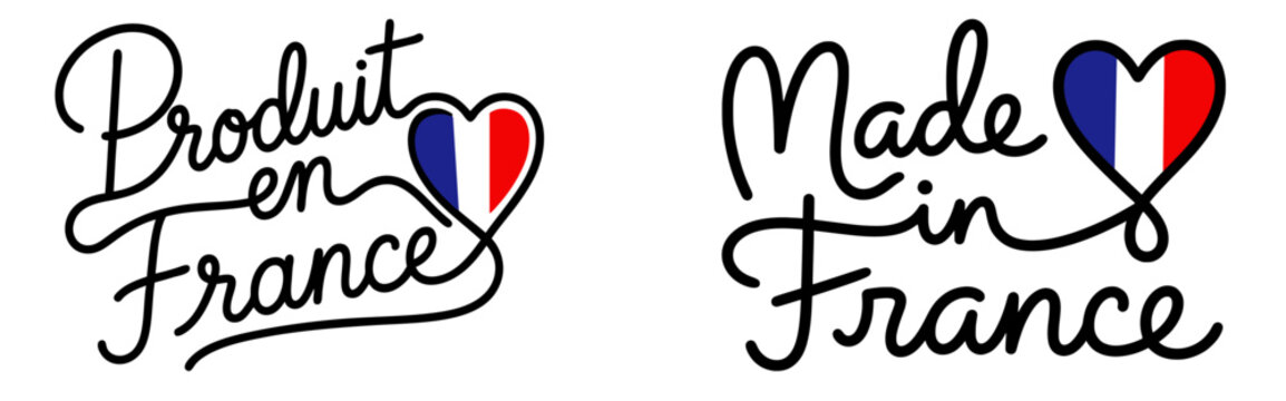 Made in France, fabriqu&eacute; en France &ndash; Drapeau c&oelig;ur Tricolore
