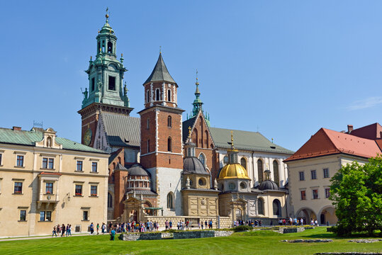 Explore the architecture and history at Wawel Cathedral in Krakow, Poland on a sunny day in Central Europe