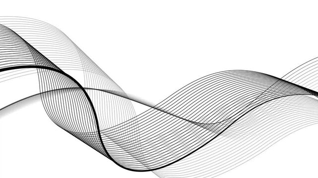 Abstract wave lines on dark gradient background animation, elegant flowing curves modern minimal design