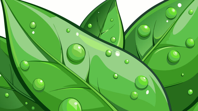 water drops on green leaf