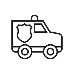 Police Patrol Car Line Icon © arum