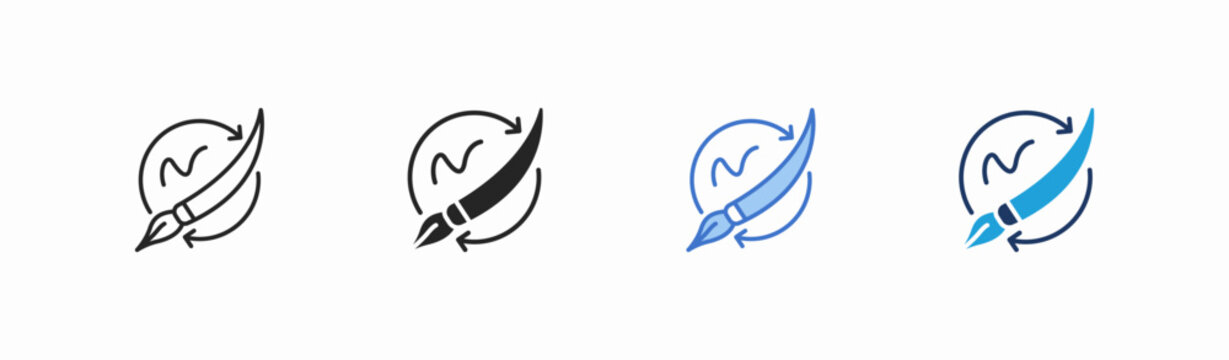Set of circular design icon collection in multiple style. Icon suitable for web and mobile application