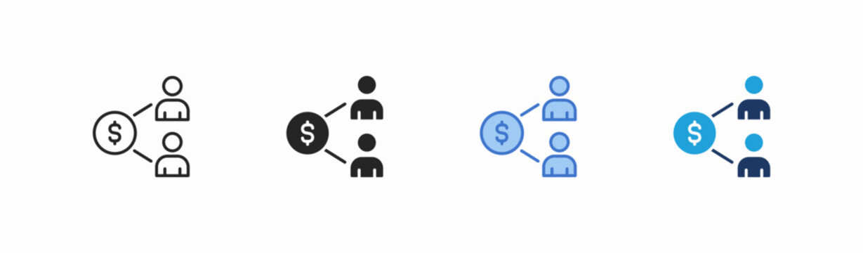 Set of sharing economy icon collection in multiple style. Icon suitable for web and mobile application