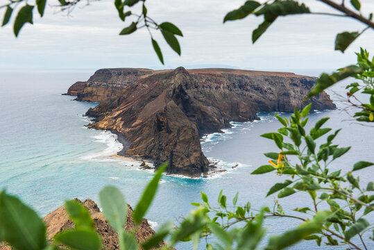 View of Cal islet from Miradouro das Flores on Porto Santo Island in Madeira, Portugal