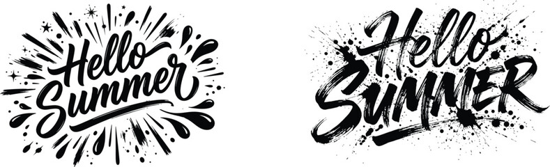 Vibrant Hello Summer typography designs for seasonal marketing © Hamidujjaman