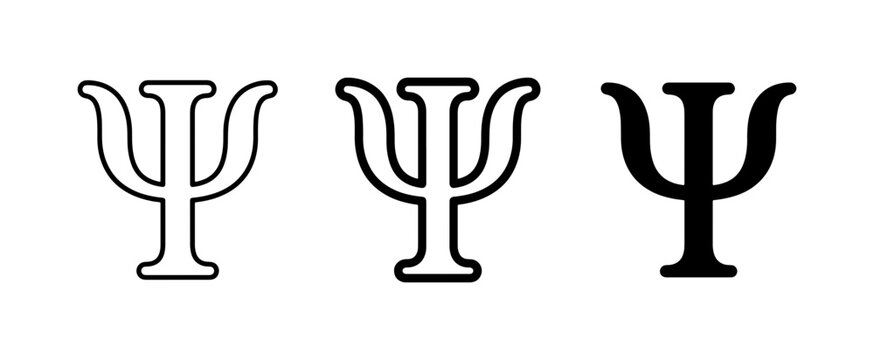 Psi Symbol Variations, Psychology Iconography, Mental Health Concepts