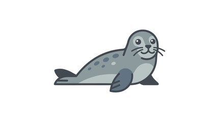 Cartoon Seal Smiling Face Closeup. © andik