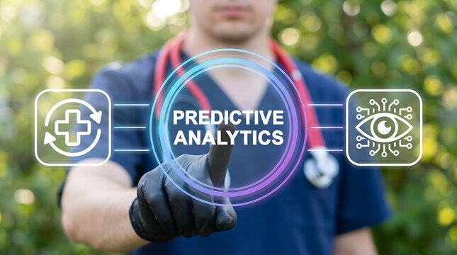 Health care concept of predictive analytics. Modern medical prediction analysis data.