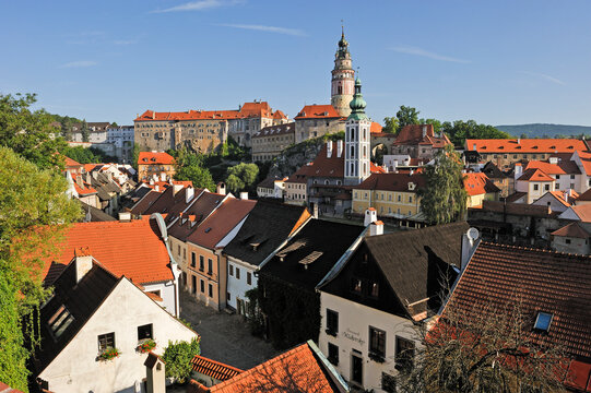 Explore the unique architecture and historic charm of Old Town in Cesky Krumlov, South Bohemia, Czech Republic, Europe