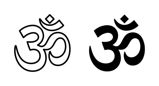 Om Symbol Vector Icons, Sacred Aum Sign, Hinduism Spirituality, Meditation Graphic Resources