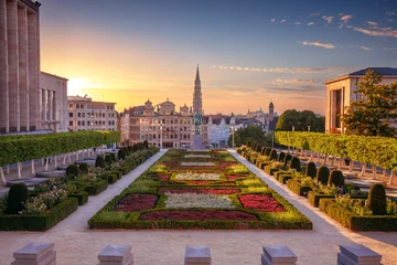Brussels, Belgium. Cityscape image of downtown Brussels, Belgium with City Hall at beautiful summer sunset. © rudi1976