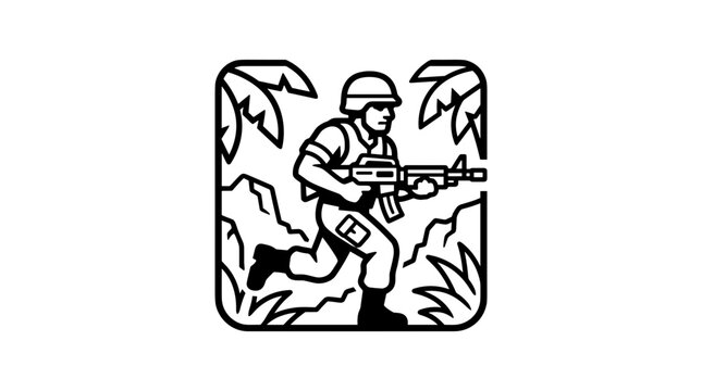 Soldier with assault rifle.