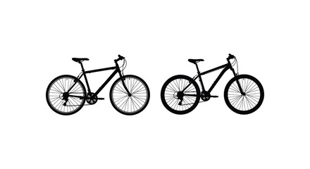 Fototapeta premium Mountain Bike Silhouettes Against A White Background