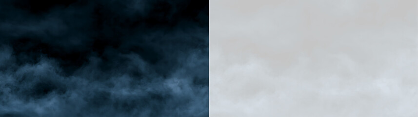 Obraz premium Dark blue smoke rising from the bottom. Swirling fog and mist overlay on black and transparent background. Atmospheric vapor effect