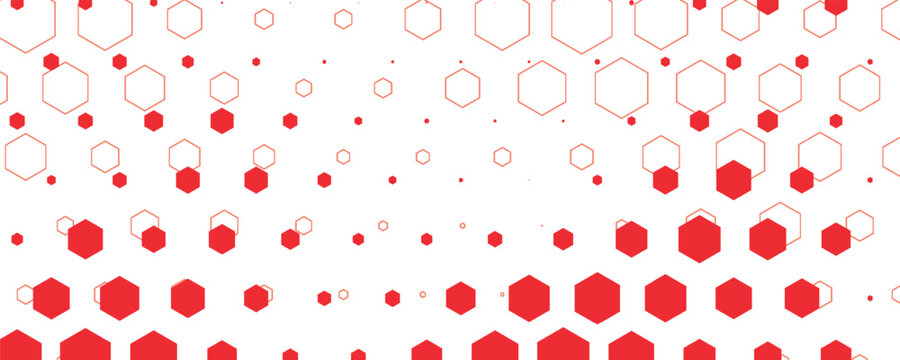 simple abstract red color honeycomb pattern a white and red hexagon