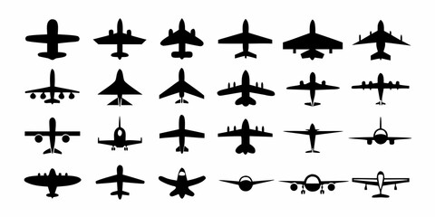 Aircraft Silhouettes A Collection Of Black Vector Illustrations © Tapan