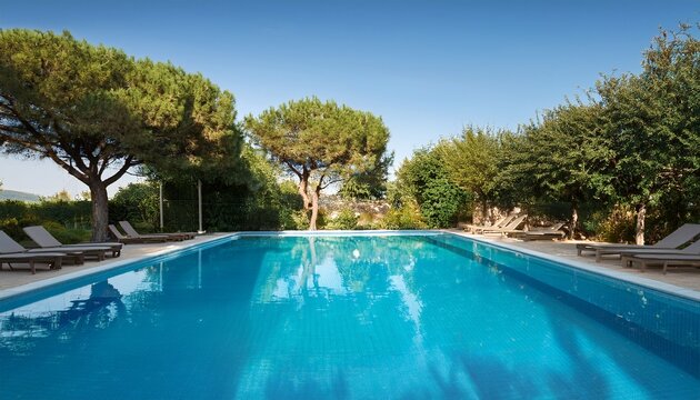 swimming pool with trees