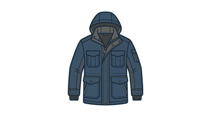 Blue winter jacket with hood. © zaki