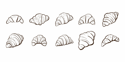 Fototapeta premium Hand Drawn Croissant Illustration