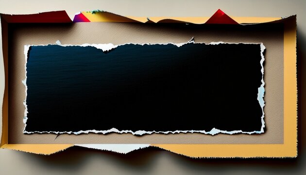 frame paper jagged and rectangle box with edge shape background grunge border banner and frame square black with vintage label paper brush frame sticker and rip collage