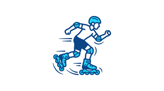 Person wearing rollerblades and protective gear.