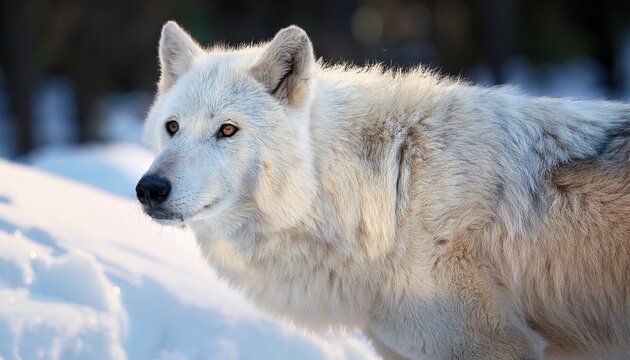 a white wolf in the snow
