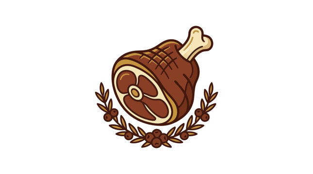 Roasted ham hock with bone.