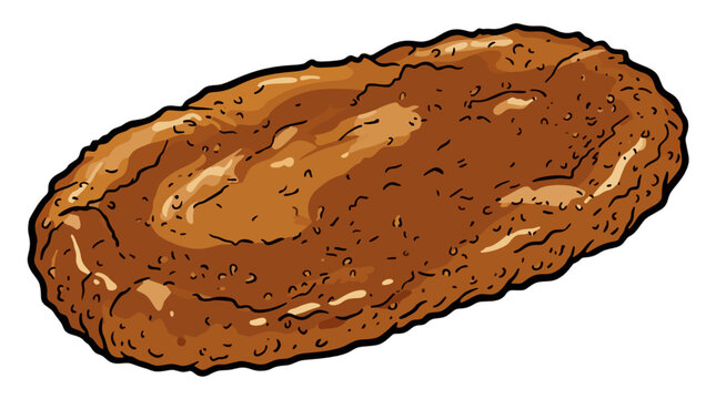Fried BeaverTails style fried dough pastry topped with cinnamon and sugar isolated vector illustration