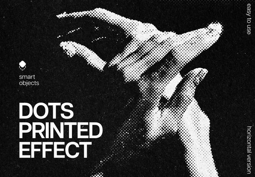 Dots Printing Photo Effect For Poster And Social Media Design