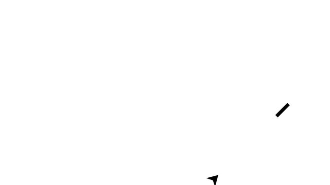 A minimalist animated line transforms into a diagonal arrow; a large arrowhead appears with a staggered animation effect, clean-line style. copy space in the bottom right corner white background
