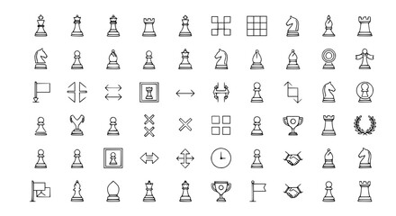 Doodle Chess Pieces and Icons Set - Strategy, Game, Board, Icons © Kejar