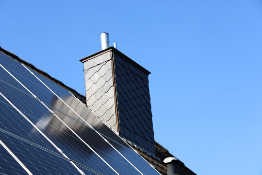 Solar panels covering roof generating clean energy