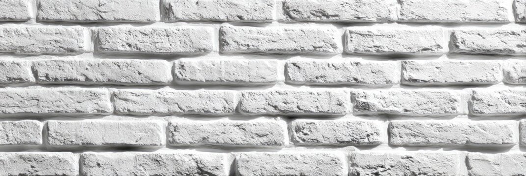 Textured white brick wall surface, clean and rustic pattern