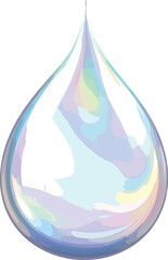 Obraz premium Isolated colorful water drop with pastel rainbow hues, gentle flow, fresh liquid element