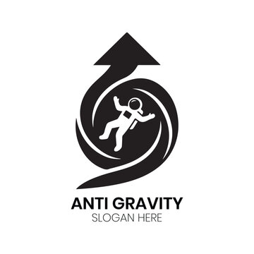 Anti Gravity logo modern minimalist vector symbol abstract space concept creative graphic design element