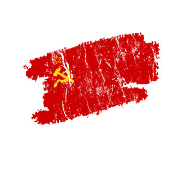 Soviet union flag grunge brush texture