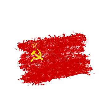 Soviet union flag grunge brush texture