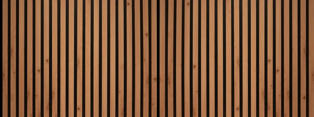 Wood background banner panorama long - Brown wooden acoustic panels wall texture , seamless pattern, vertical © Corri Seizinger