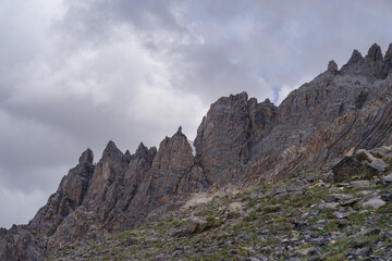 Fototapeta premium View on Maira Valley mountains, Cottian Alps, Italy