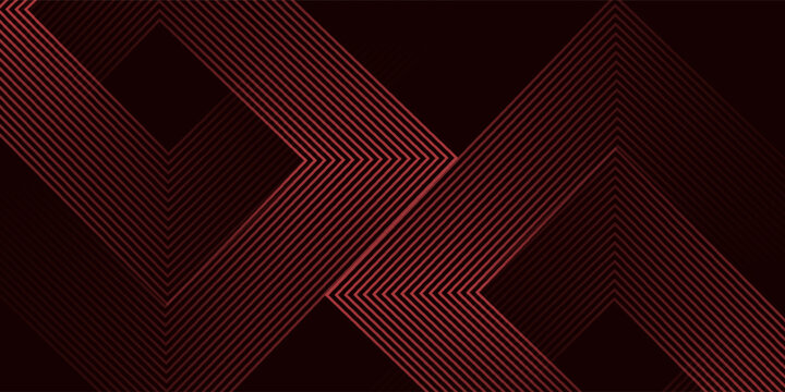 Abstract red neon arrow light glow background. Futuristic cyber laser line motion banner for casino. Dynamic techno perspective beam 3d graphic design. Cool party power and energy boost led tunnel