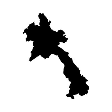 Lao People's Democratic Republic (LPDR) map icon Asia logo design illustration