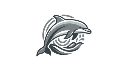 Gray Dolphin Swimming Ocean Creature. © zulvida