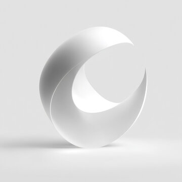 Abstract white M&ouml;bius strip sculpture for modern design