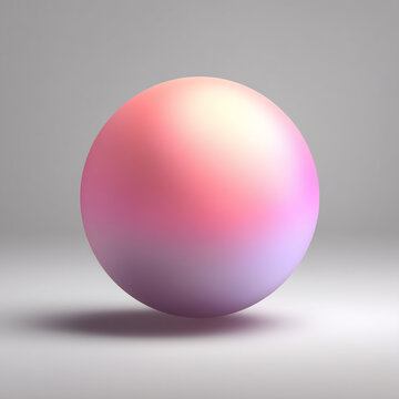 Smooth gradient sphere with vibrant pink and purple colors 3D rendered