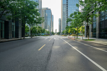 Obraz premium Highways and office buildings in the financial district