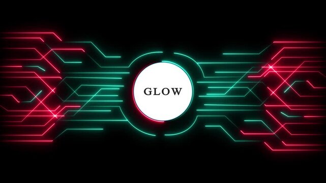 Neon glow logo animation with futuristic light effects. Digital branding intro featuring vibrant cyber tech illumination.